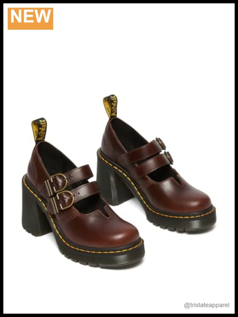 Dr. Martens Eviee Leather Heeled Pump Mary Jane Platform Boots